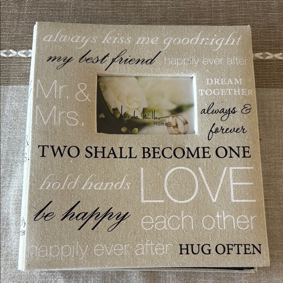 Vera Wang Home Cream Picture Frame with Romantic Typography - Picture 1 of 2
